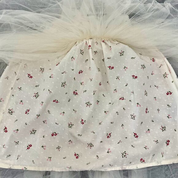 Cotton On Kids Girls Floral Tulle Dress – Cream/White - Picture 4 of 8